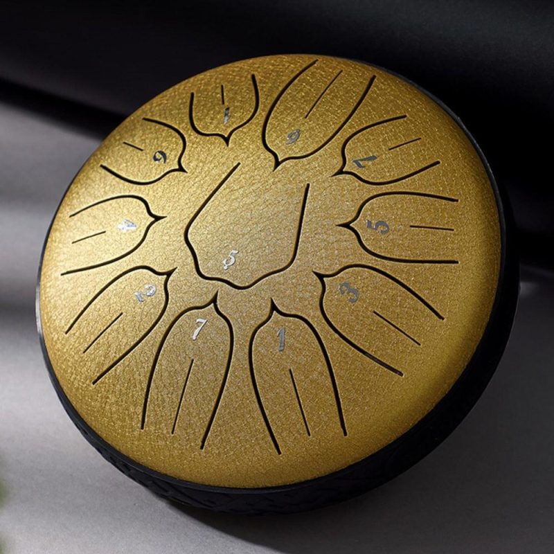 Drums & Percussion |   6 inch 11-Tone Steel Tongue Drum Hand Pan Drums with Drumsticks Percussion Musical Instruments Gold Drums & Percussion Drums & Percussion