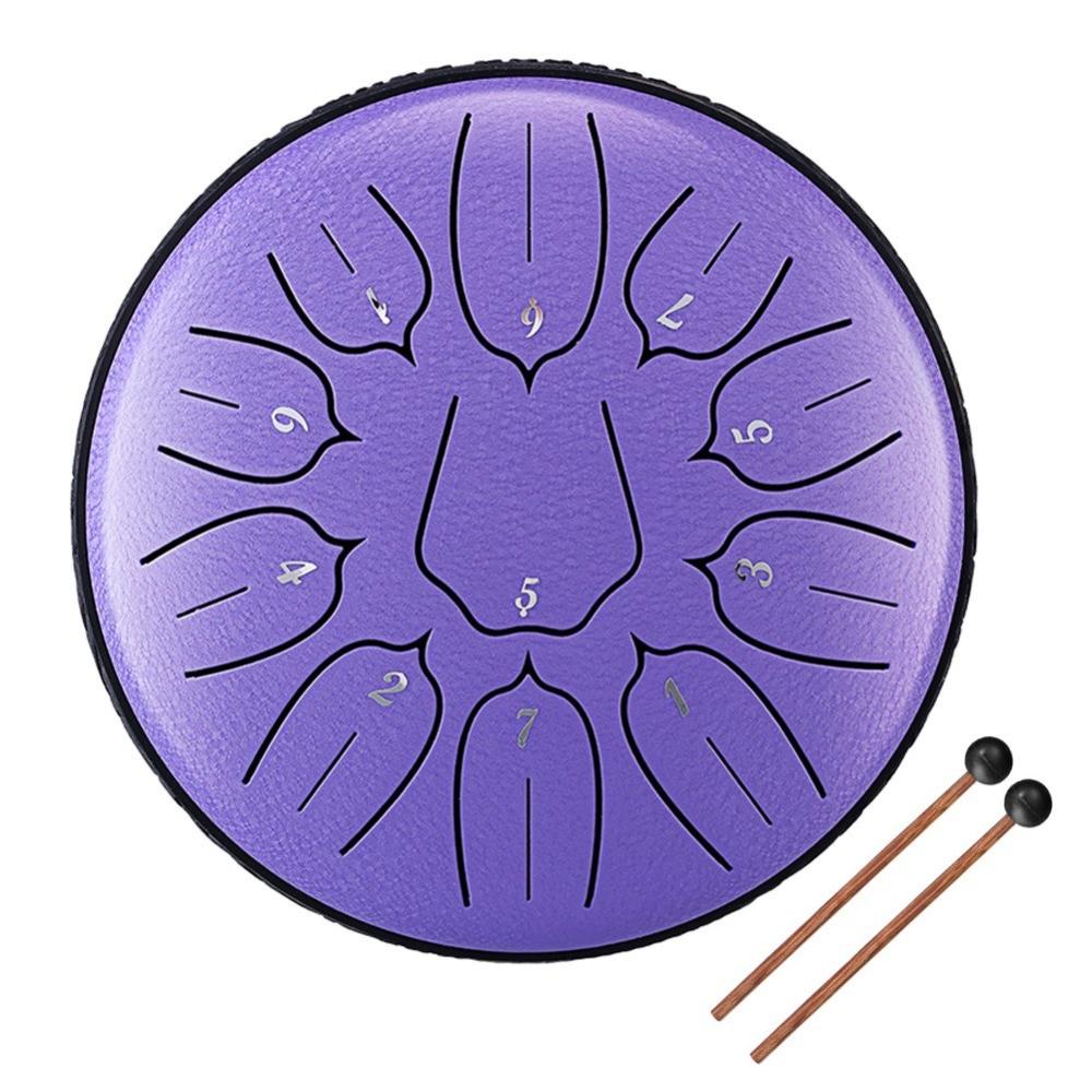 Drums & Percussion |   6 inch 11-Tone Steel Tongue Drum Hand Pan Drums with Drumsticks Percussion Musical Instruments Purple Drums & Percussion Drums & Percussion