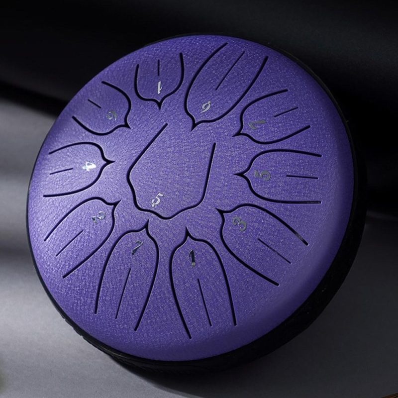 Drums & Percussion |   6 inch 11-Tone Steel Tongue Drum Hand Pan Drums with Drumsticks Percussion Musical Instruments Purple Drums & Percussion Drums & Percussion