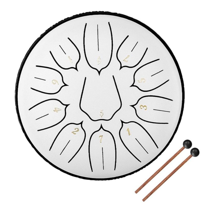 Drums & Percussion |   6 inch 11-Tone Steel Tongue Drum Hand Pan Drums with Drumsticks Percussion Musical Instruments Silver Drums & Percussion Drums & Percussion