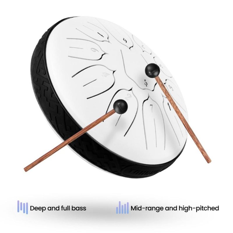 Drums & Percussion |   6 inch 11-Tone Steel Tongue Drum Hand Pan Drums with Drumsticks Percussion Musical Instruments Silver Drums & Percussion Drums & Percussion