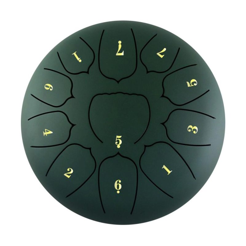 Drums & Percussion |   6 Inch Steel Tongue Drum 11 Notes Handpan Drum with Drum Mallet Finger Picks Green Drums & Percussion Drums & Percussion