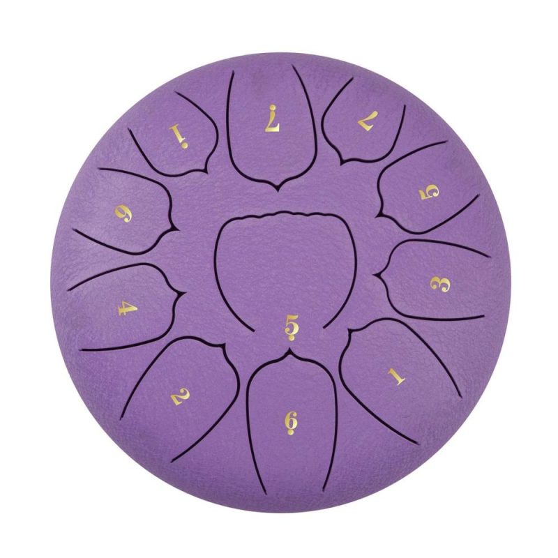 Drums & Percussion |   6 Inch Steel Tongue Drum 11 Notes Handpan Drum with Drum Mallet Finger Picks Purple Drums & Percussion Drums & Percussion