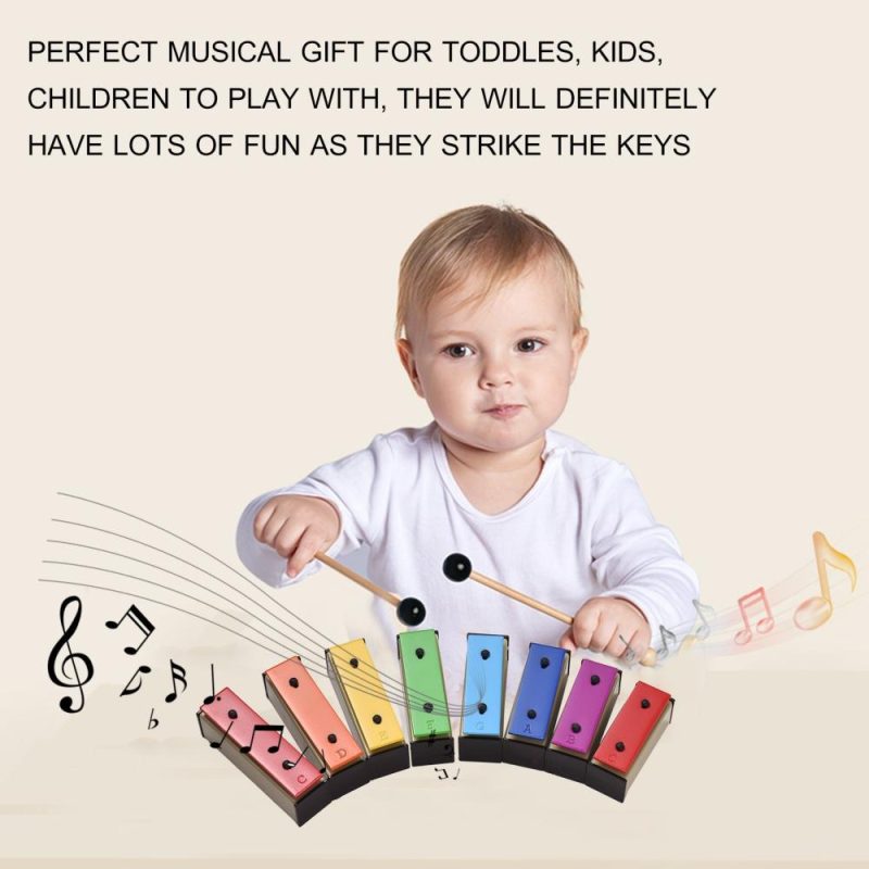 Drums & Percussion |   8-note Xylophone Percussion Instrument Musical Toy Gift for Children Kids Colorful Drums & Percussion Colorful