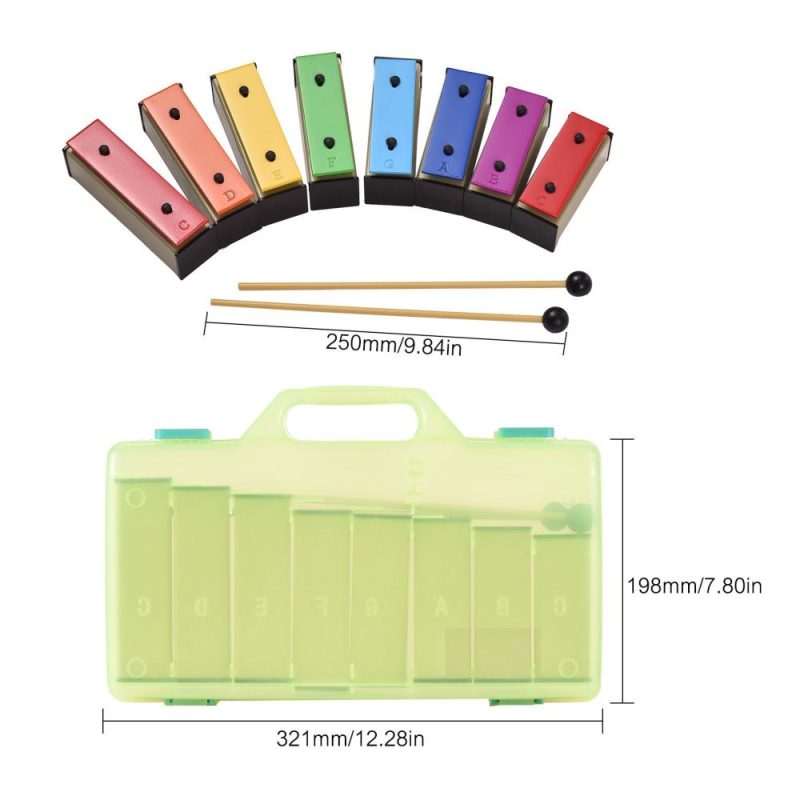 Drums & Percussion |   8-note Xylophone Percussion Instrument Musical Toy Gift for Children Kids Colorful Drums & Percussion Colorful