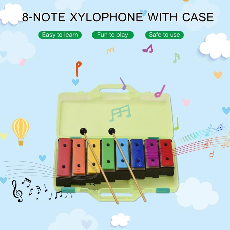 Drums & Percussion |   8-note Xylophone Percussion Instrument Musical Toy Gift for Children Kids Colorful Drums & Percussion Colorful