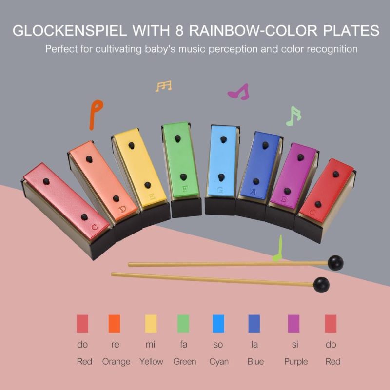 Drums & Percussion |   8-note Xylophone Percussion Instrument Musical Toy Gift for Children Kids Colorful Drums & Percussion Colorful