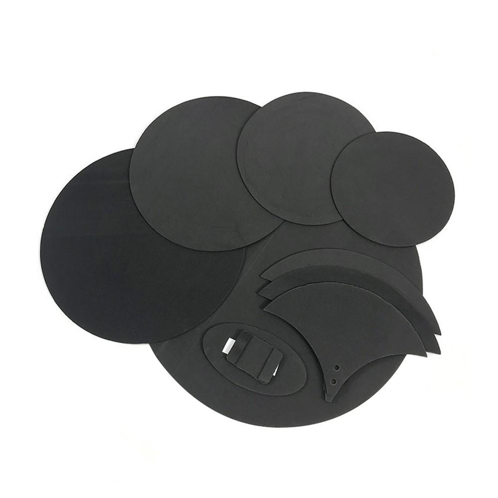 Drums & Percussion |   8-Piece Drum Set Silencer Practice Mute Pads Mutes for 5 Drums & 3 Cymbals Black Drums & Percussion Black