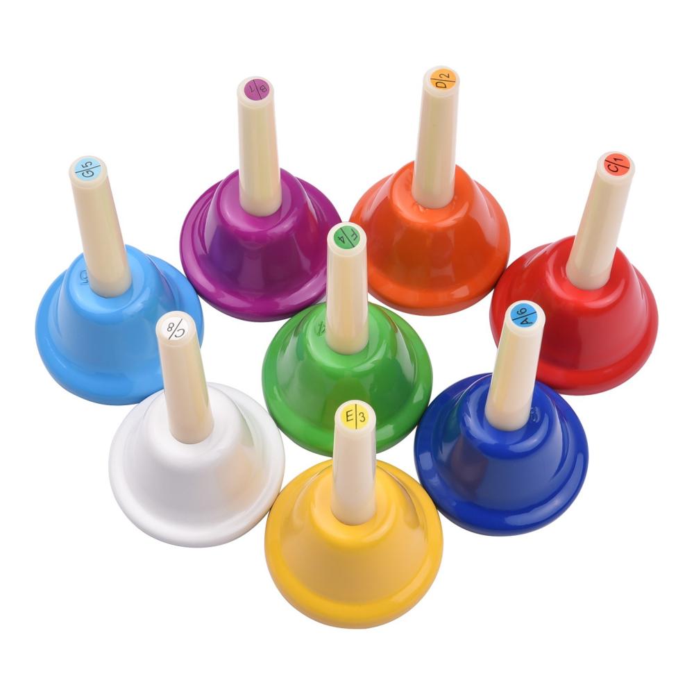 Drums & Percussion |   8pcs Colorful Handbell 8 Note Diatonic Metal Hand Bells Set Tinkle Bells Percussion Instrument Toy for Kids Children Multicolor Drums & Percussion Drums & Percussion