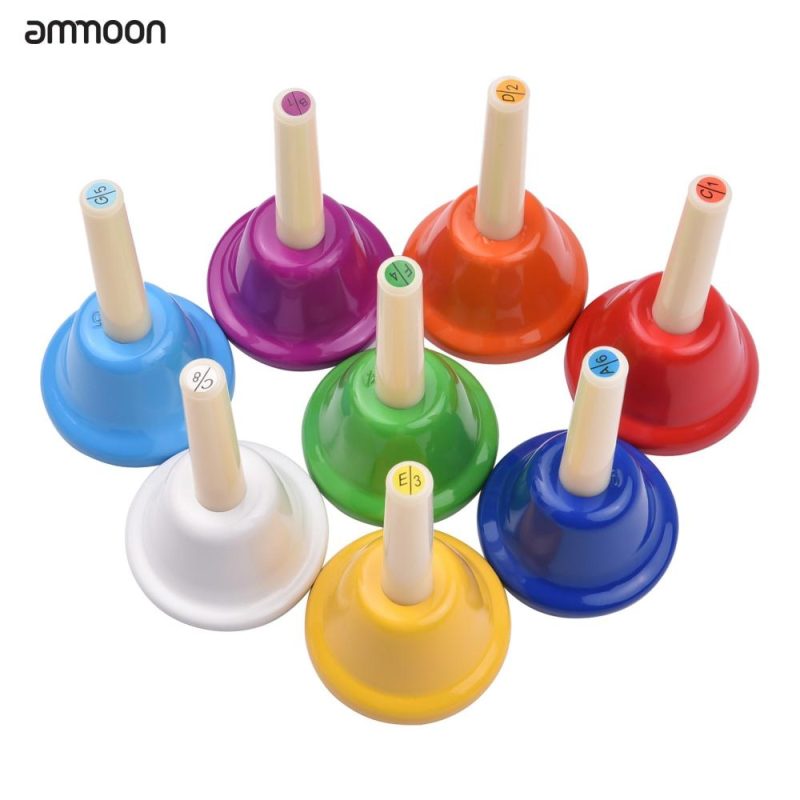 Drums & Percussion |   8pcs Colorful Handbell 8 Note Diatonic Metal Hand Bells Set Tinkle Bells Percussion Instrument Toy for Kids Children Multicolor Drums & Percussion Drums & Percussion