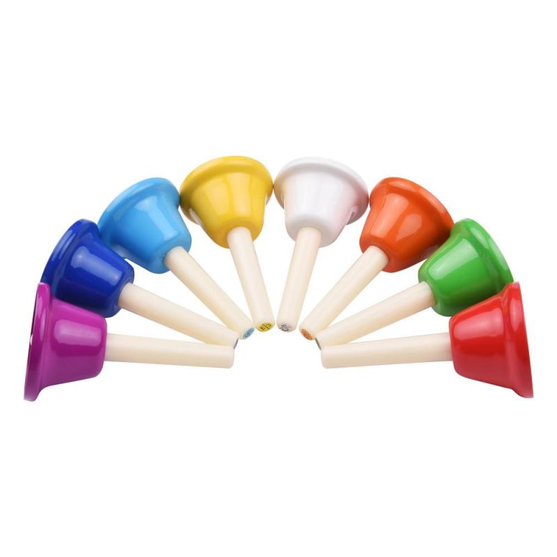 Drums & Percussion |   8pcs Colorful Handbell 8 Note Diatonic Metal Hand Bells Set Tinkle Bells Percussion Instrument Toy for Kids Children Multicolor Drums & Percussion Drums & Percussion