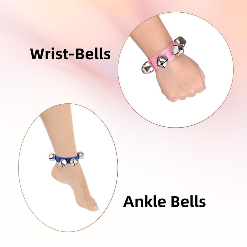 Drums & Percussion |   8pcs Jingle Bells Wrist Bells Musical Instrument Christmas Wrist Bell Percussion Pink & Blue Drums & Percussion Drums & Percussion