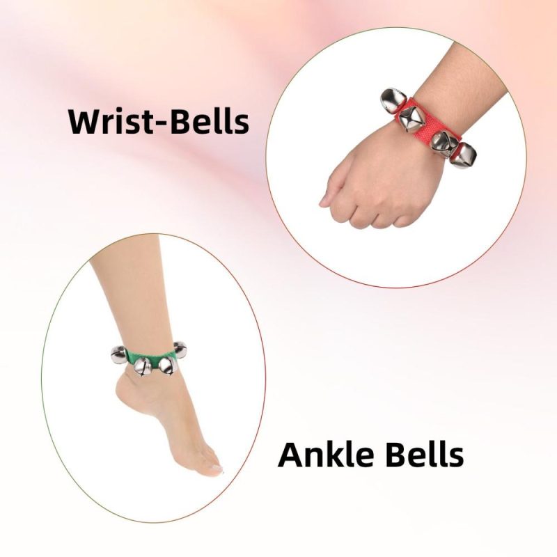 Drums & Percussion |   8pcs Jingle Bells Wrist Bells Musical Instrument Christmas Wrist Bell Percussion Red & Green Drums & Percussion Drums & Percussion