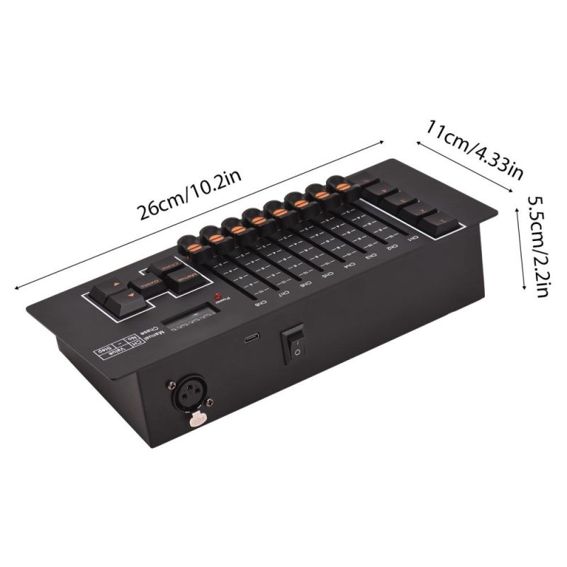 Drums & Percussion |   DMX Controller DMX 512 40 Channel Stage DJ Light Controller for DJ Lights Party Light Shows Disco Pub Black Drums & Percussion Black