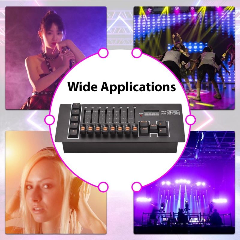 Drums & Percussion |   DMX Controller DMX 512 40 Channel Stage DJ Light Controller for DJ Lights Party Light Shows Disco Pub Black Drums & Percussion Black