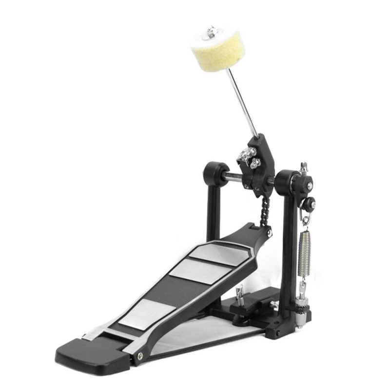 Drums & Percussion |   Drum Pedal with Drum Wool Beater Aluminium Alloy Singles Drum Pedal Drum Set Pedal Singles Pedal Black Drums & Percussion Black