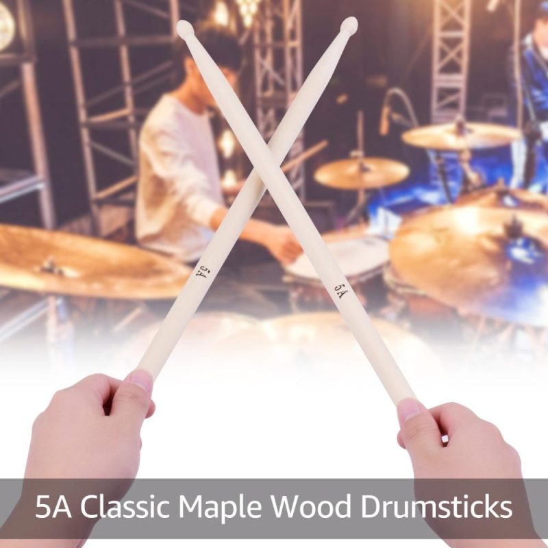 Drums & Percussion |   Drum Sticks Set 1 Pair Retractable Drum Wire Brushes Drum Stick Brush 1 Pair 19-Rod Bamboo Drum Brushes Sticks 1 Pair 5A Classic Maple Wood Drumsticks 12pcs Mute Pads for Jazz Folk Acoustic Music Lover Blue Drums & Percussion Blue