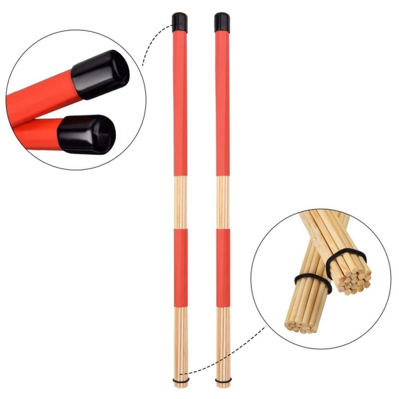 Drums & Percussion |   Drum Sticks Set 1 Pair Retractable Drum Wire Brushes Drum Stick Brush 1 Pair 19-Rod Bamboo Drum Brushes Sticks 1 Pair 5A Classic Maple Wood Drumsticks 12pcs Mute Pads for Jazz Folk Acoustic Music Lover Blue Drums & Percussion Blue