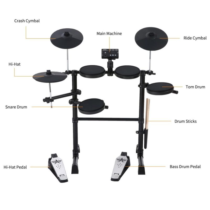 Drums & Percussion |   Electric Drum Set 8 Piece Electronic Drum Kit for Adult Beginner Drums & Percussion Drums & Percussion