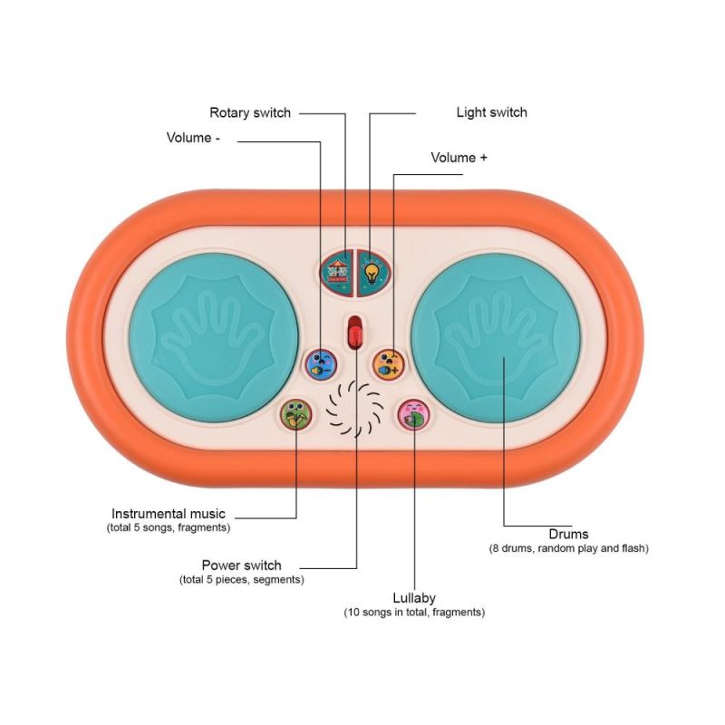 Drums & Percussion |   Electric Music Drum 855-161C Color Change Night Light Drum Multifunctional Clapping Drum Percussion Instrument Drums & Percussion Drums & Percussion