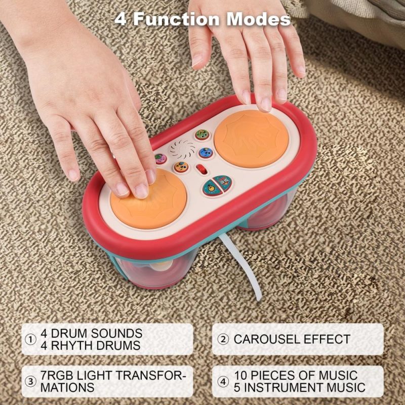 Drums & Percussion |   Electric Music Drum 855-161C Color Change Night Light Drum Multifunctional Clapping Drum Percussion Instrument Drums & Percussion Drums & Percussion