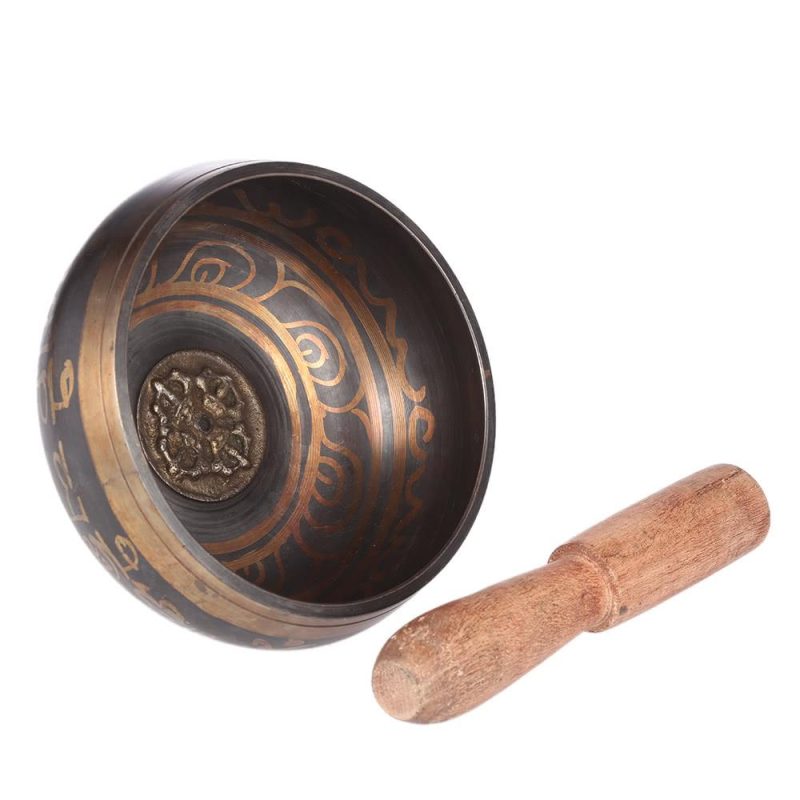 Drums & Percussion |   Exquisite 2.8 Inch Handmade Tibetan Bell Metal Singing Bowl Multicolour Drums & Percussion Drums & Percussion