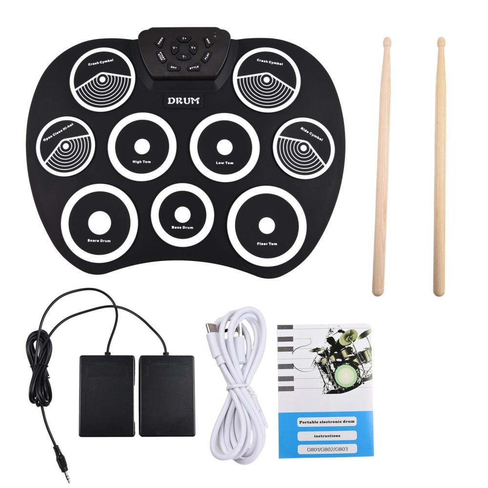 Drums & Percussion |   G80 Electronic Drum Set – Compact, High-Quality Sound, MIDI Game Compatible Black Drums & Percussion Black