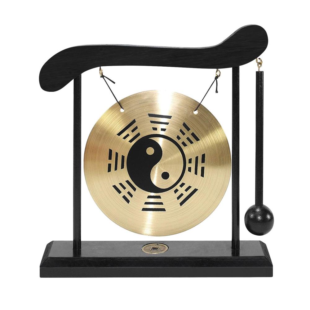 Drums & Percussion |   Mini Desktop Gong Table Wind Chime Percussion Instruments with Mallet for Home Decor Housewarming Gift – Taiji Symbol Chinese Gossip Chart Drums & Percussion Drums & Percussion