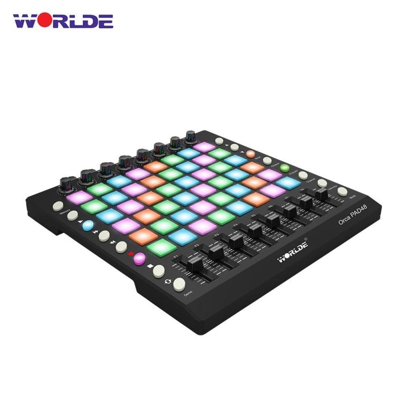 Drums & Percussion |   PAD48 – Portable USB MIDI Drum Pad Controller with 48 RGB Backlit Pads Black Drums & Percussion Black