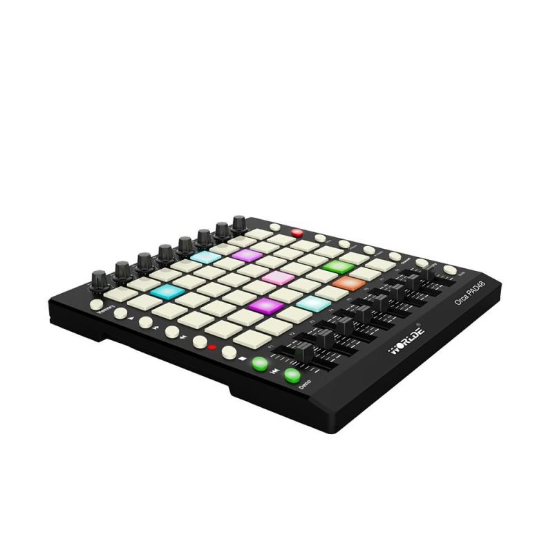 Drums & Percussion |   PAD48 – Portable USB MIDI Drum Pad Controller with 48 RGB Backlit Pads Black Drums & Percussion Black