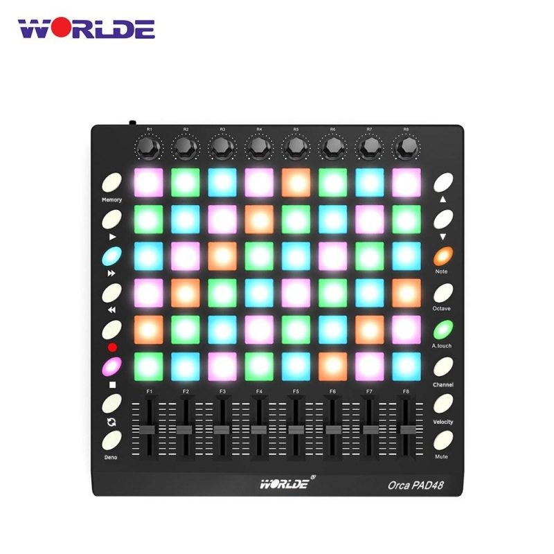 Drums & Percussion |   PAD48 – Portable USB MIDI Drum Pad Controller with 48 RGB Backlit Pads Black Drums & Percussion Black