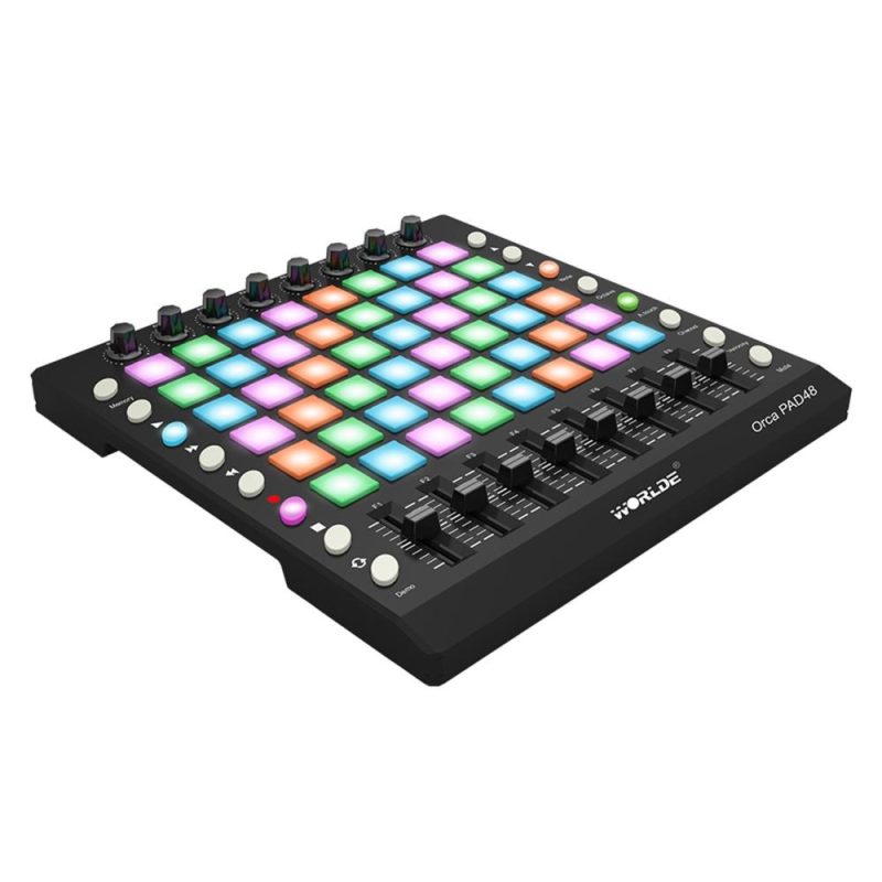 Drums & Percussion |   PAD48 – Portable USB MIDI Drum Pad Controller with 48 RGB Backlit Pads Black Drums & Percussion Black