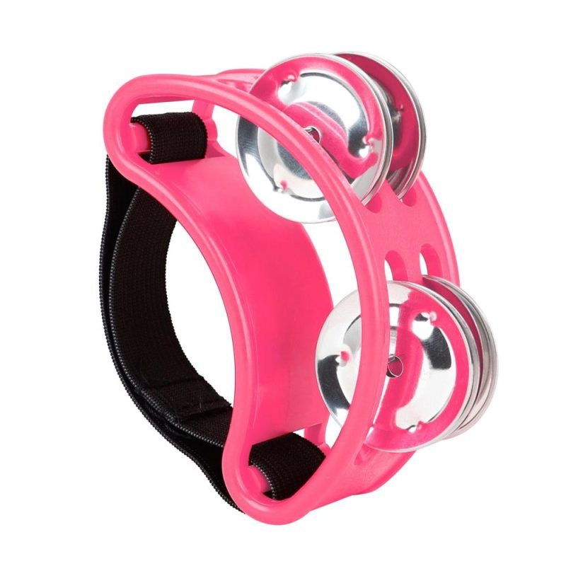 Drums & Percussion |   Percussion Foot Tambourine with 4 Pairs of Stainless Steel Jingles & Elastic Strap Percussion Musical Instrument for Cajon Accompaniment Pink Drums & Percussion Drums & Percussion