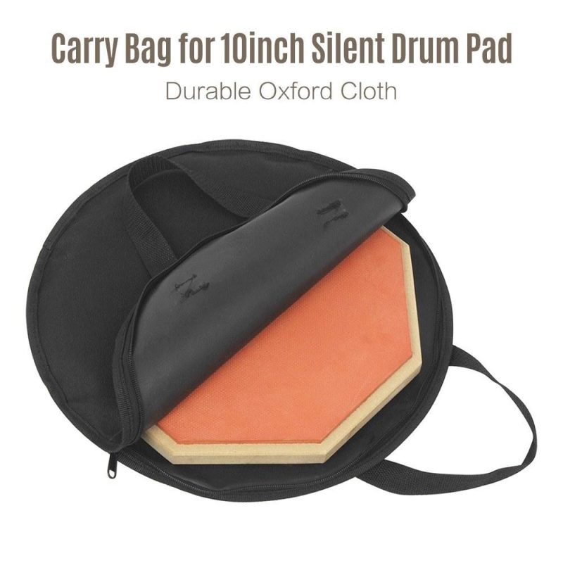 Drums & Percussion |   Silent Drum Pad Carry Bag Storage Bag Holder for 10inch Dumb Drum Black Drums & Percussion Black