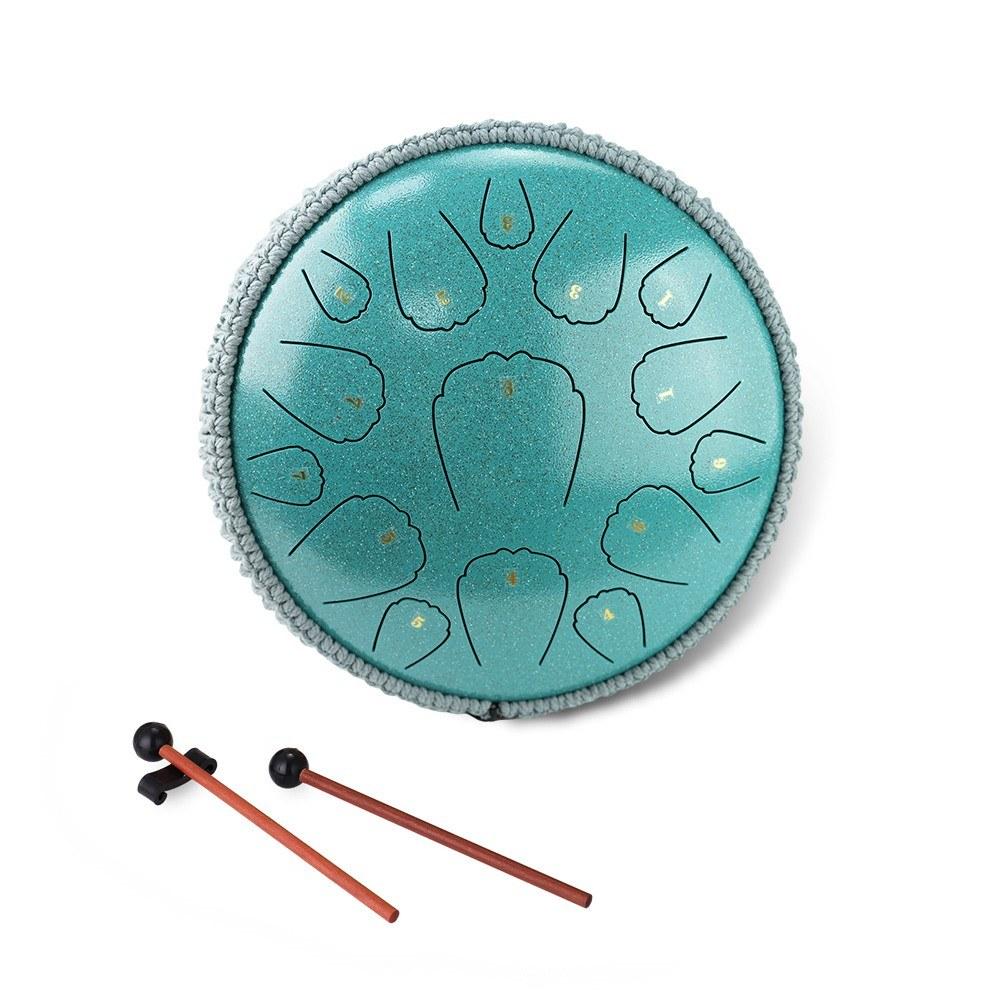 Drums & Percussion |   Steel Tongue Drum 13 Inch 15 Notes D Key Percussion Instrument Portable Balmy Drum with Drum Mallets Handpan Drum Blue Drums & Percussion Blue