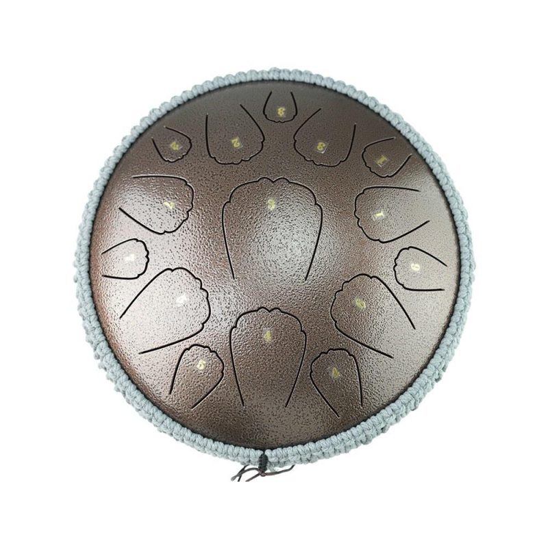 Drums & Percussion |   Steel Tongue Drum 13 Inch 15 Notes D Key Percussion Instrument Portable Balmy Drum with Drum Mallets Handpan Drum Brown Drums & Percussion Brown