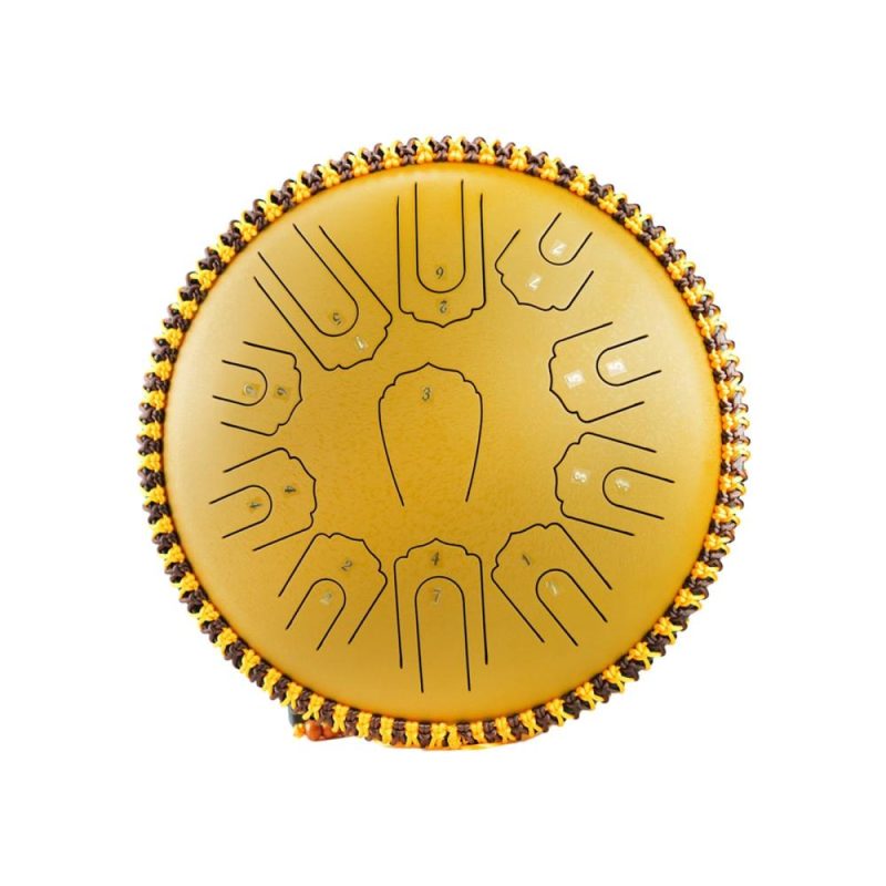 Drums & Percussion |   Steel Tongue Drum 15 Inch 21 Notes C Key Percussion Instrument Balmy Drum with Drum Mallets Gold Drums & Percussion Drums & Percussion