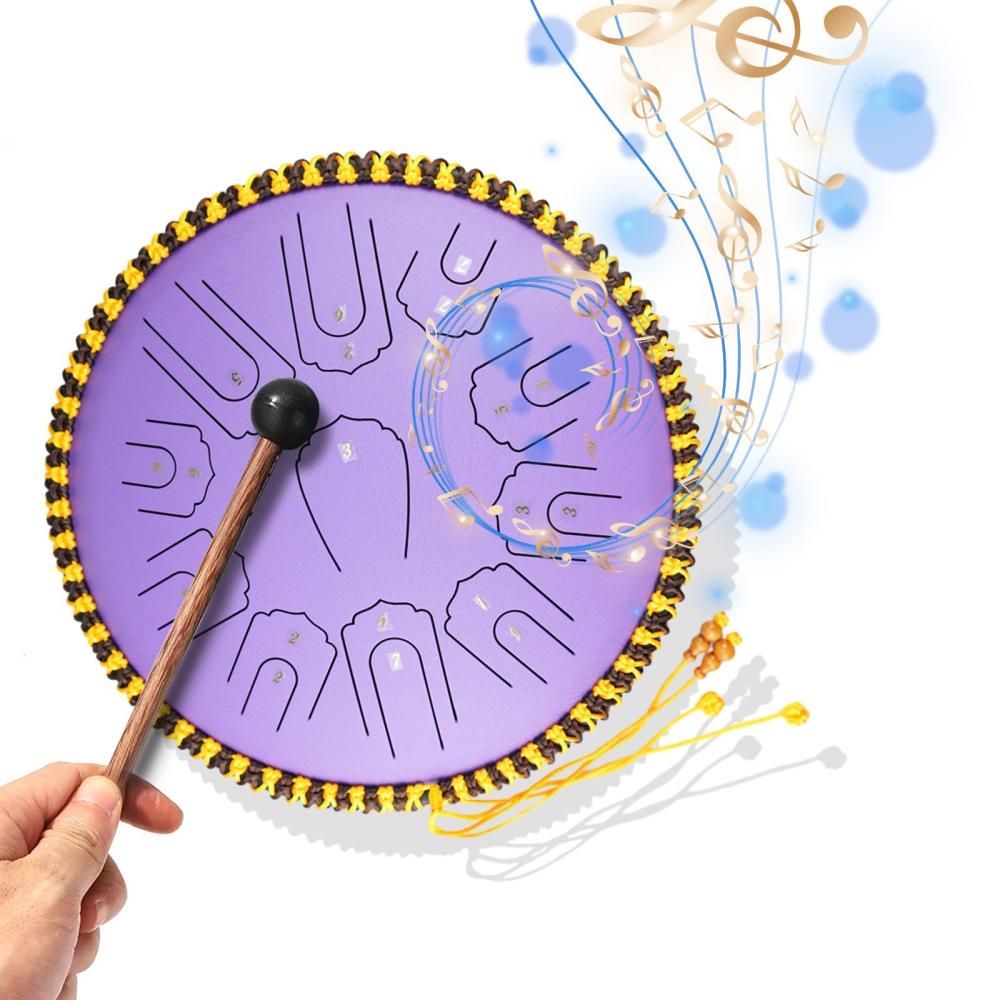 Drums & Percussion |   Steel Tongue Drum 15 Inch 21 Notes C Key Percussion Instrument Balmy Drum with Drum Mallets Purple Drums & Percussion Drums & Percussion