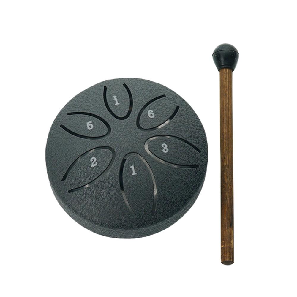 Drums & Percussion |   Steel Tongue Drum 3 Inch 6 Notes Percussion Instrument Balmy Drum with Drum Mallets Black Drums & Percussion Black