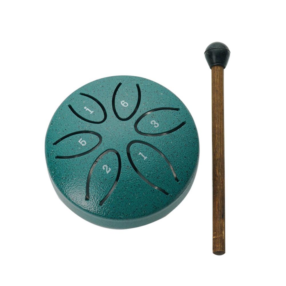 Drums & Percussion |   Steel Tongue Drum 3 Inch 6 Notes Percussion Instrument Balmy Drum with Drum Mallets Green Drums & Percussion Drums & Percussion