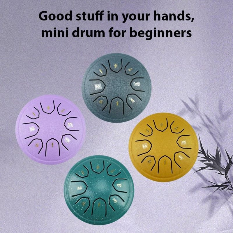 Drums & Percussion |   Steel Tongue Drum 4 Inch 8 Notes C Key Percussion Instrument Portable Balmy Drum with Drum Mallets Handpan Drum Gold Drums & Percussion Drums & Percussion