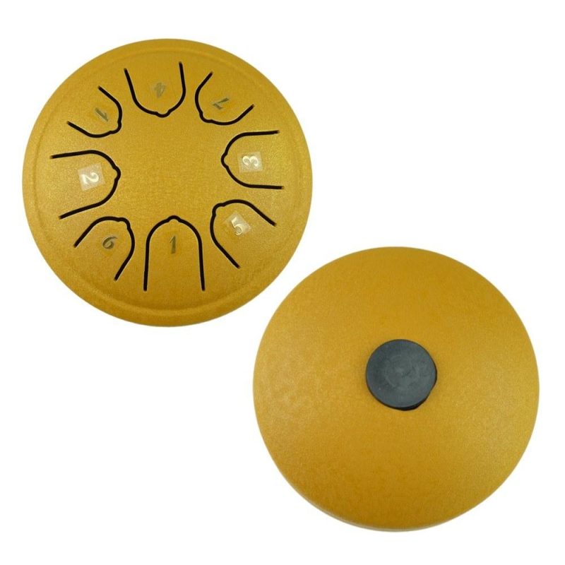 Drums & Percussion |   Steel Tongue Drum 4 Inch 8 Notes C Key Percussion Instrument Portable Balmy Drum with Drum Mallets Handpan Drum Gold Drums & Percussion Drums & Percussion