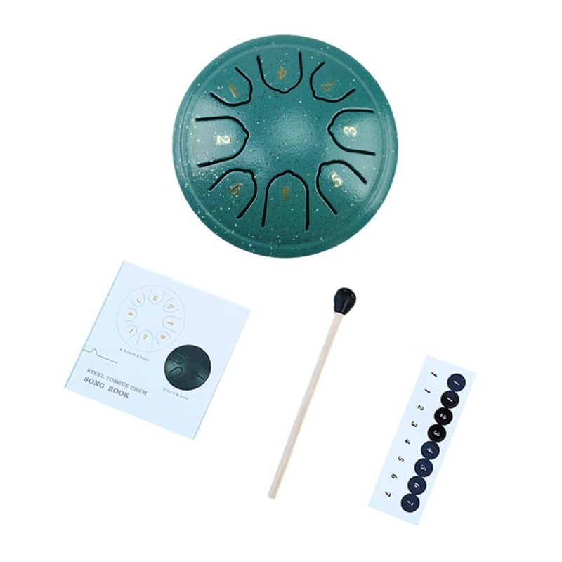 Drums & Percussion |   Steel Tongue Drum 4 Inch 8 Notes C Key Percussion Instrument Portable Balmy Drum with Drum Mallets Handpan Drum Green Drums & Percussion Drums & Percussion