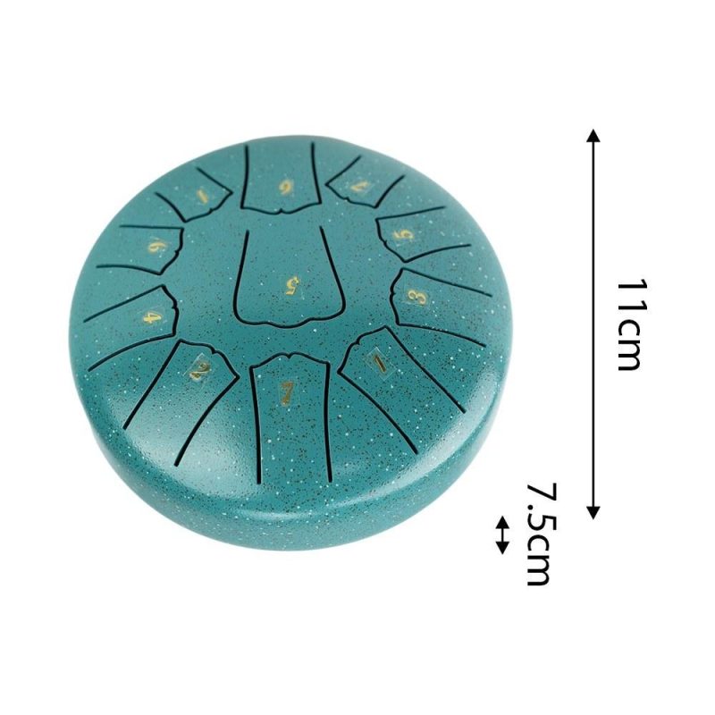 Drums & Percussion |   Steel Tongue Drum 6 Inch 11 Notes D Key Percussion Instrument Portable Balmy Drum with Drum Mallets Blue Drums & Percussion Blue