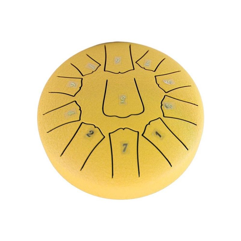 Drums & Percussion |   Steel Tongue Drum 6 Inch 11 Notes D Key Percussion Instrument Portable Balmy Drum with Drum Mallets Golden Drums & Percussion Drums & Percussion