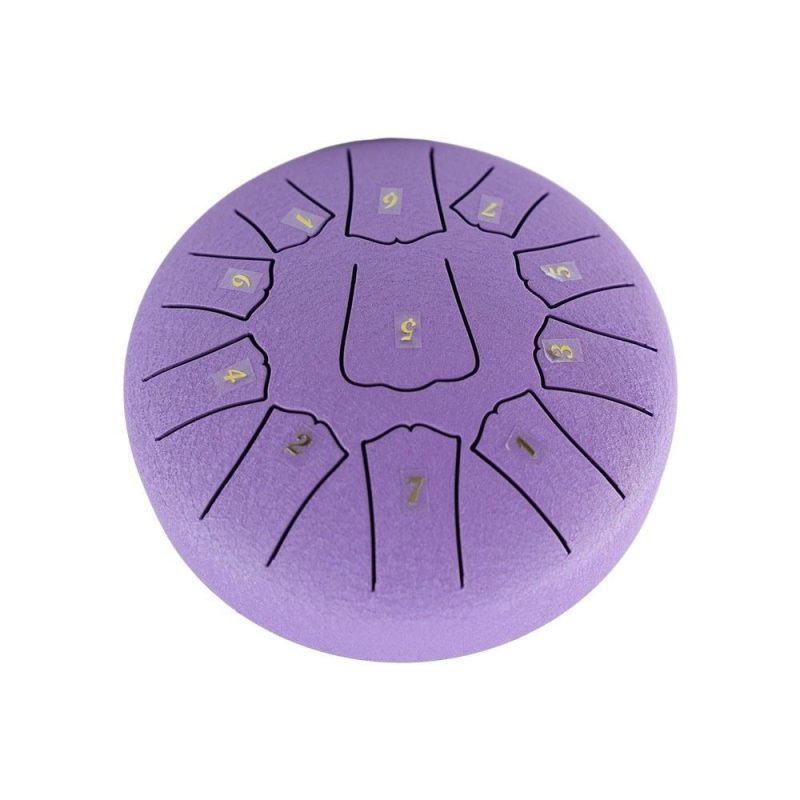 Drums & Percussion |   Steel Tongue Drum 6 Inch 11 Notes D Key Percussion Instrument Portable Balmy Drum with Drum Mallets Purple Drums & Percussion Drums & Percussion