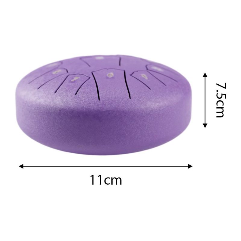 Drums & Percussion |   Steel Tongue Drum 6 Inch 11 Notes D Key Percussion Instrument Portable Balmy Drum with Drum Mallets Purple Drums & Percussion Drums & Percussion