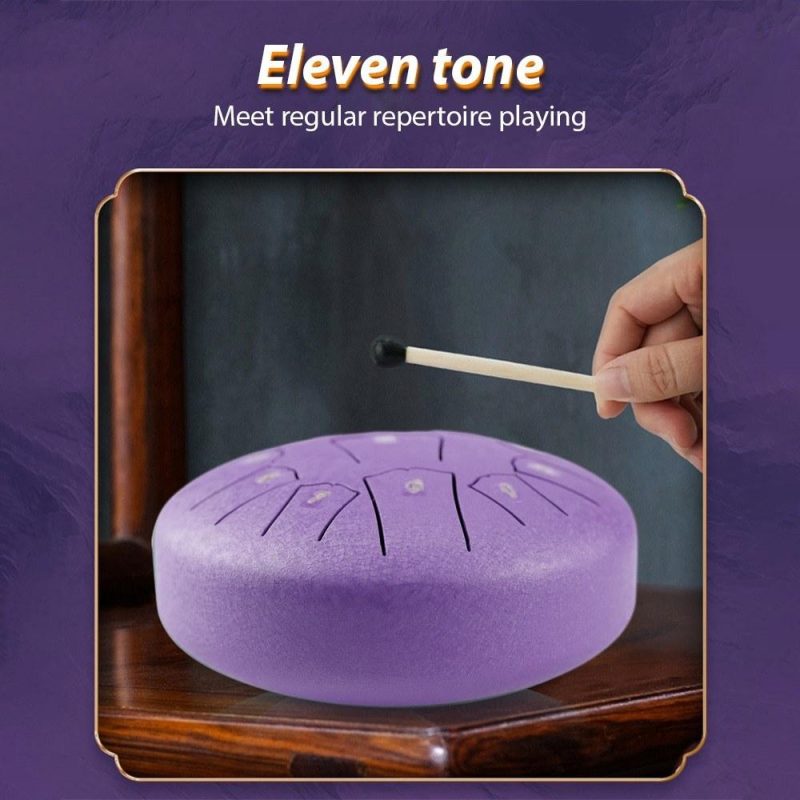 Drums & Percussion |   Steel Tongue Drum 6 Inch 11 Notes D Key Percussion Instrument Portable Balmy Drum with Drum Mallets Purple Drums & Percussion Drums & Percussion