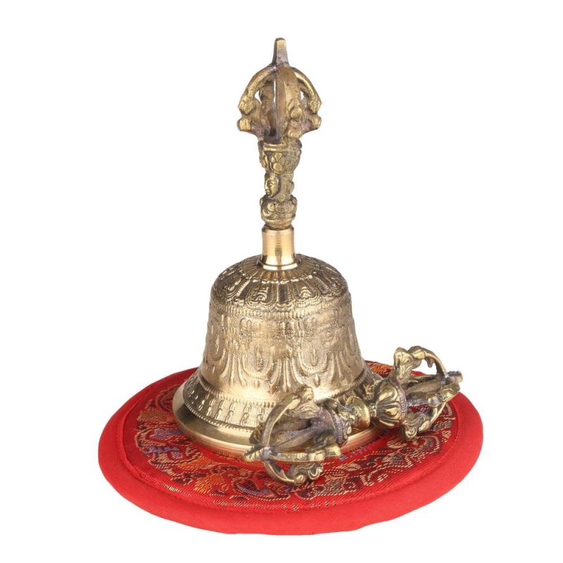 Drums & Percussion |   Tibetan Buddhist Bell Bronze Hand Bell with Vajra Padding for Meditation Prayer Golden Drums & Percussion Drums & Percussion