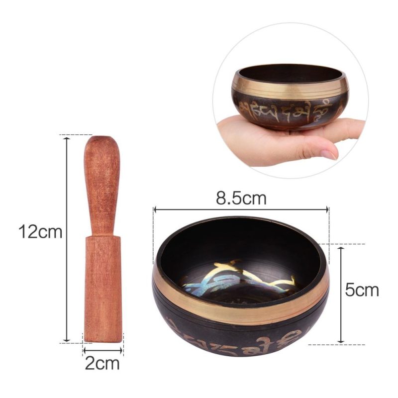 Drums & Percussion |   Tibetan Singing Bowl Set with 8.5cm/3.3inch Handmade Metal Sound Bowl & Soft Cushion(random color delivery) & Wooden Striker for Meditation Sound Chakra Healing Yoga Relaxation Drums & Percussion Drums & Percussion